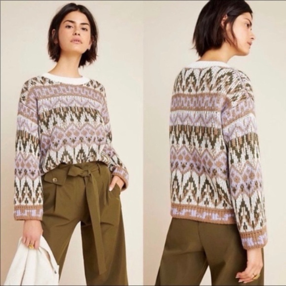 Anthropologie Fabiana Italian Wool Alpaca Blend Sweater size XL